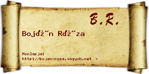 Boján Róza névjegykártya